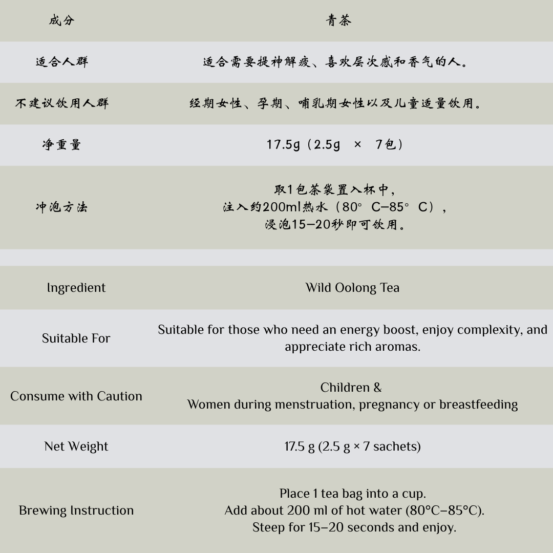 荒野青茶 Wild Oolong Tea